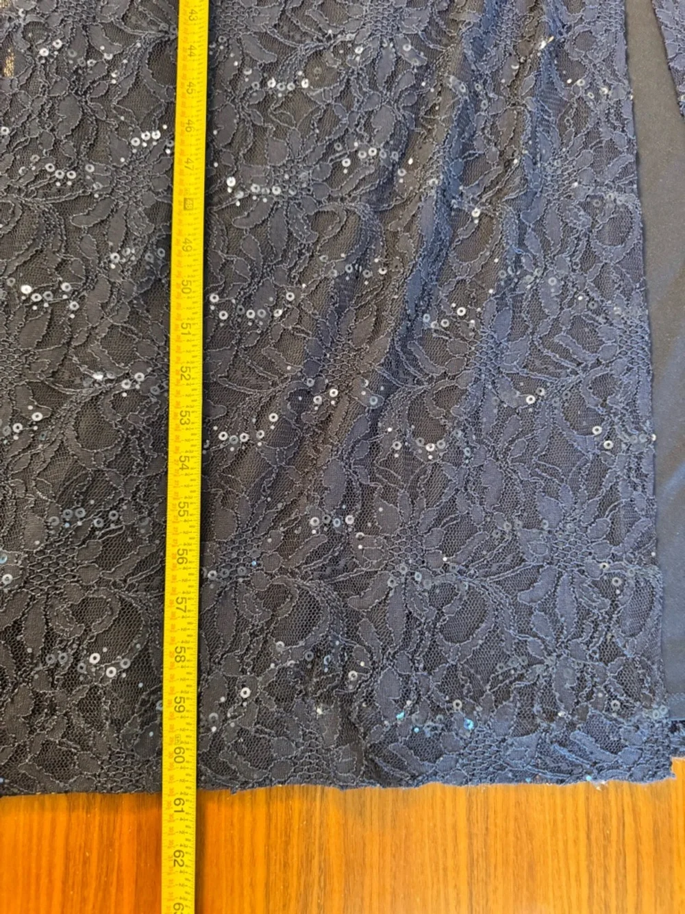 Lauren Ralph Lauren Navy Lace Sequin Gown Maxi Dress Size 14 Elegant - Picture 8 of 13